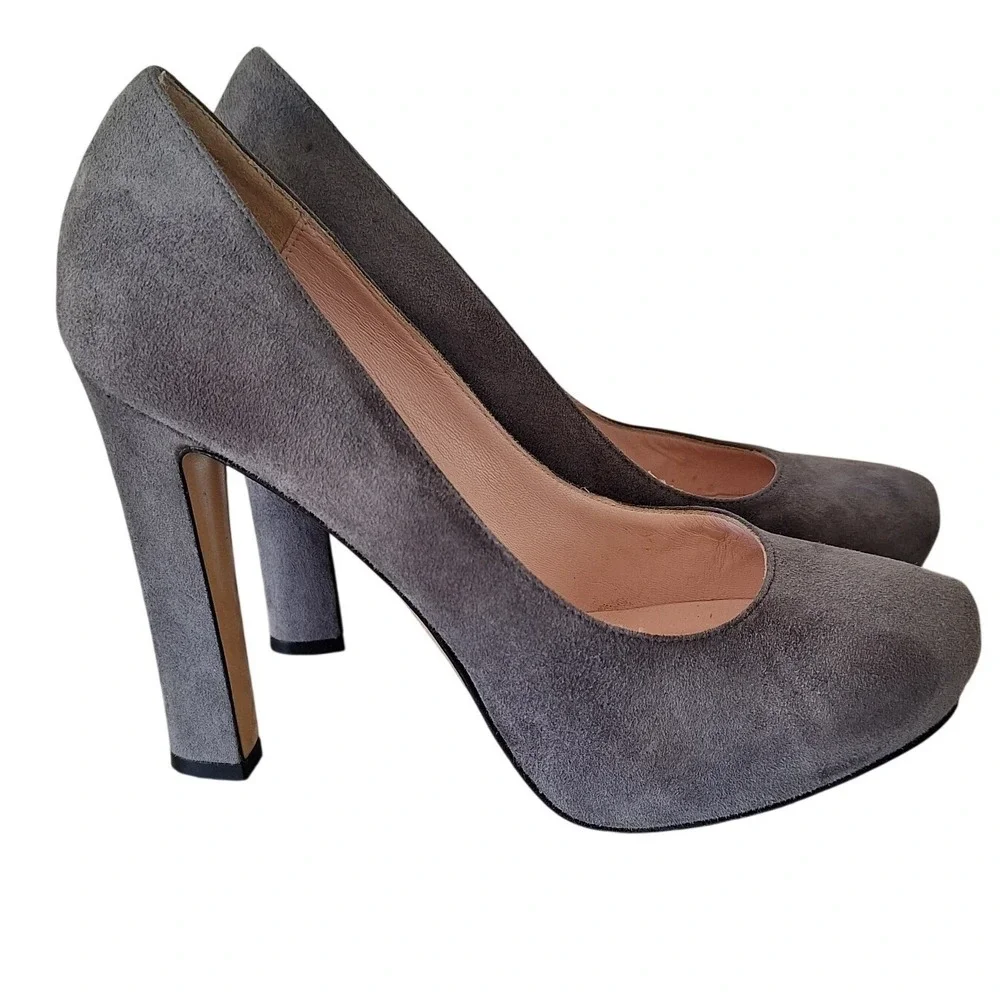 Kate Spade Pumps  Gray Suede‎ Heels Platform Stiletto 7.5